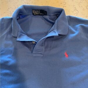 Polo by Ralph Lauren Blue Polo with Pink Pony Logo